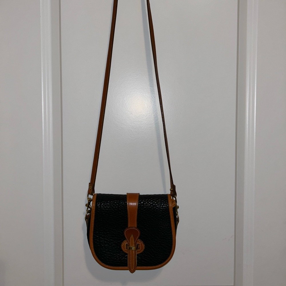 Dooney & Bourke Vintage Black and British Tan Crossbody Bag